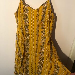 Yellow floral summer dress